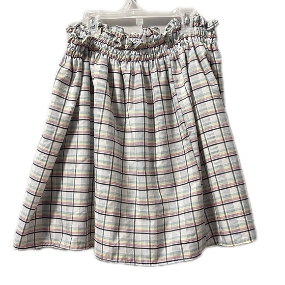 Smocked top plaid cotton top - Picture 1 of 5